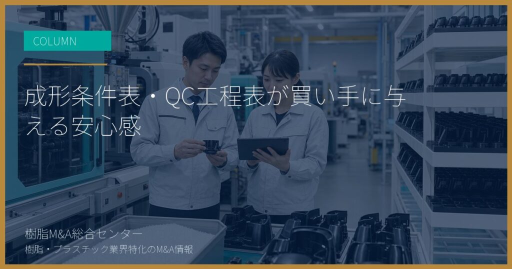 成形条件表・QC工程表が買い手に与える安心感
