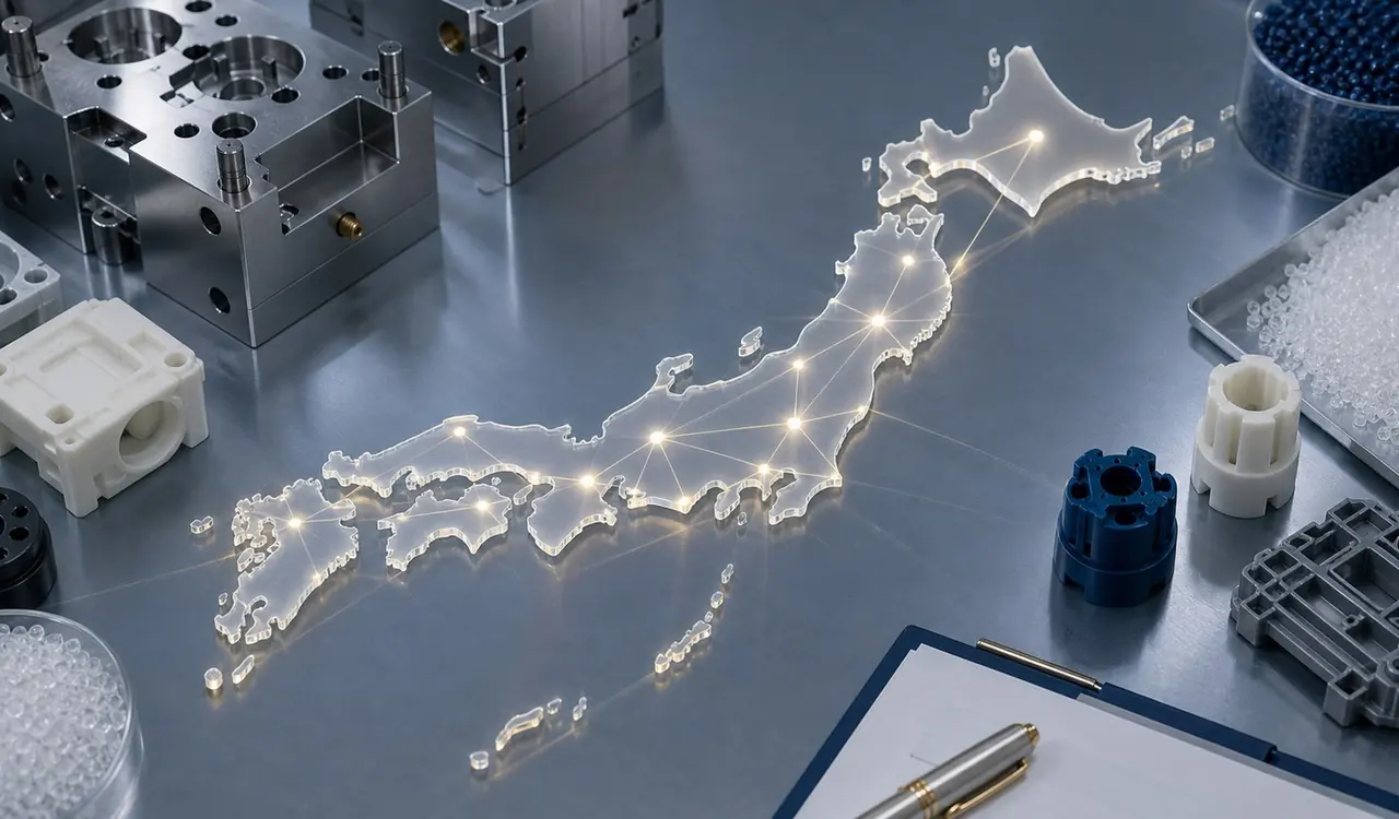日本全国の樹脂製造クラスターを示す画像パーツ
